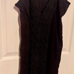 Elegant Black Dress with Embroidered Detail